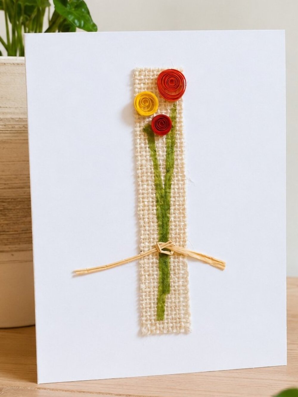 Handmade, One-of-a-kind, "Flower" Blank Card